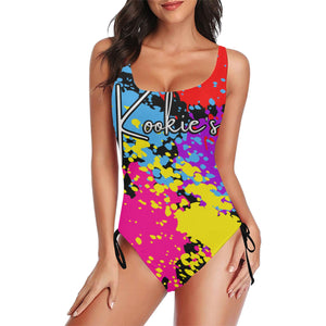 Drawstring Side One-Piece Swimsuit