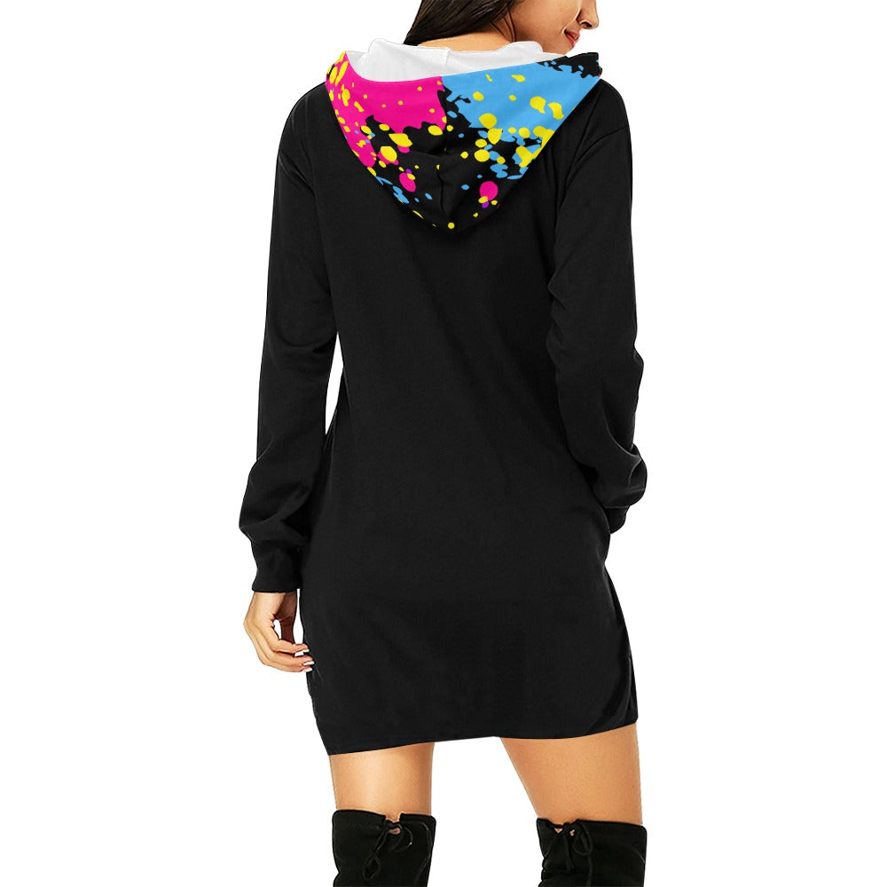 All Over Print Hoodie Mini Dress