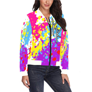 All Over Print Bomber Jacket for Women