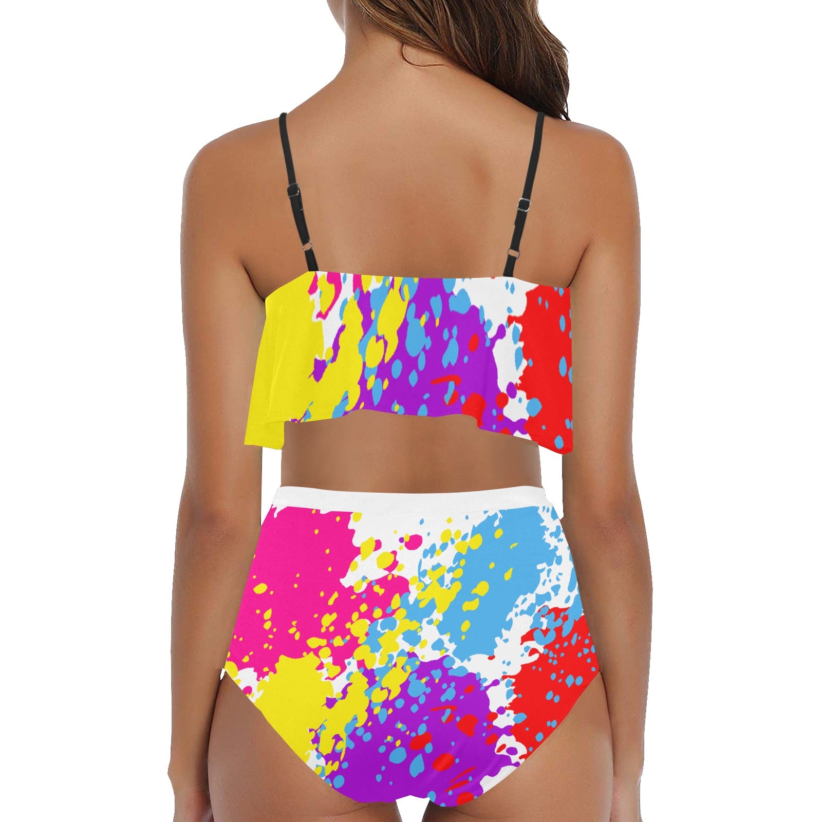 High Waisted Ruffle Bikini Set