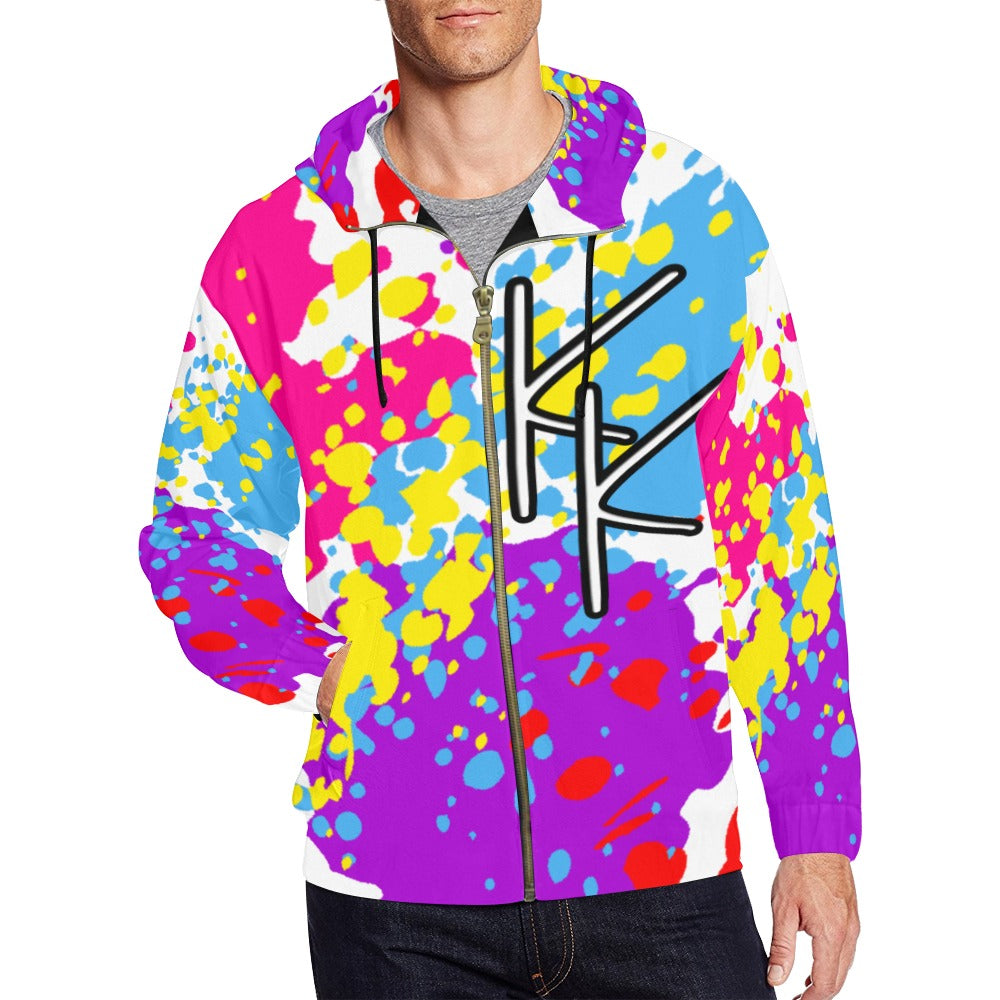 All Over Print Full Zip Hoodie for Men