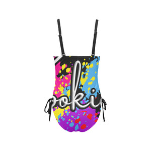 Drawstring Side One-Piece Swimsuit