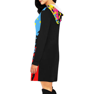 All Over Print Hoodie Mini Dress