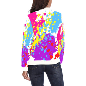 All Over Print Bomber Jacket for Women