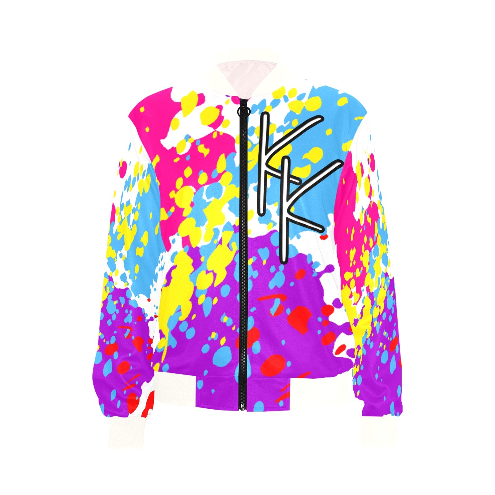 All Over Print Bomber Jacket for Women
