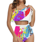 Load image into Gallery viewer, High Waisted Ruffle Bikini Set
