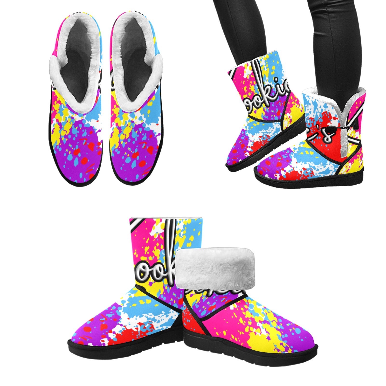 Unisex Single Button Snow Boots